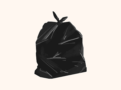 Black Bin Bag animation bin bin bag black illustration prop design