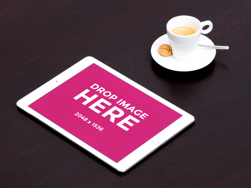 Download A white iPad Air 2 on a table in landscape format by Showcase.Me on Dribbble