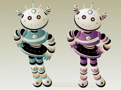 Cute and funny girls bots дизайн робот фантазия яркий