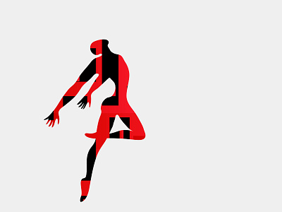 Poster Collection Suprematism "Dance"- BOUNCE абстракция арт афиша балет вырваться геометрический узор дизайн иллюстрация красный логотип плакат прыжок силуэт стремление танцевальная поза театр типография человек черный яркий