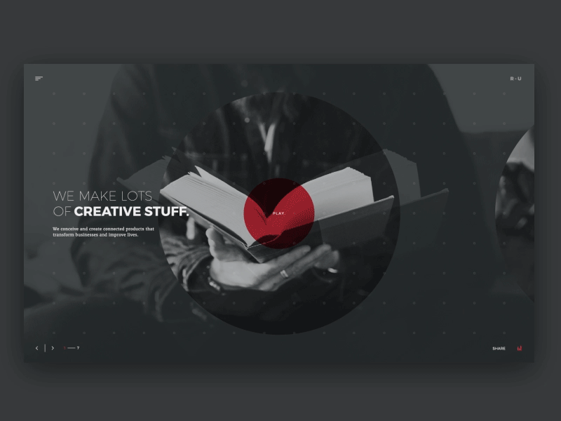 Agency Homepage agency animation dark light ux website