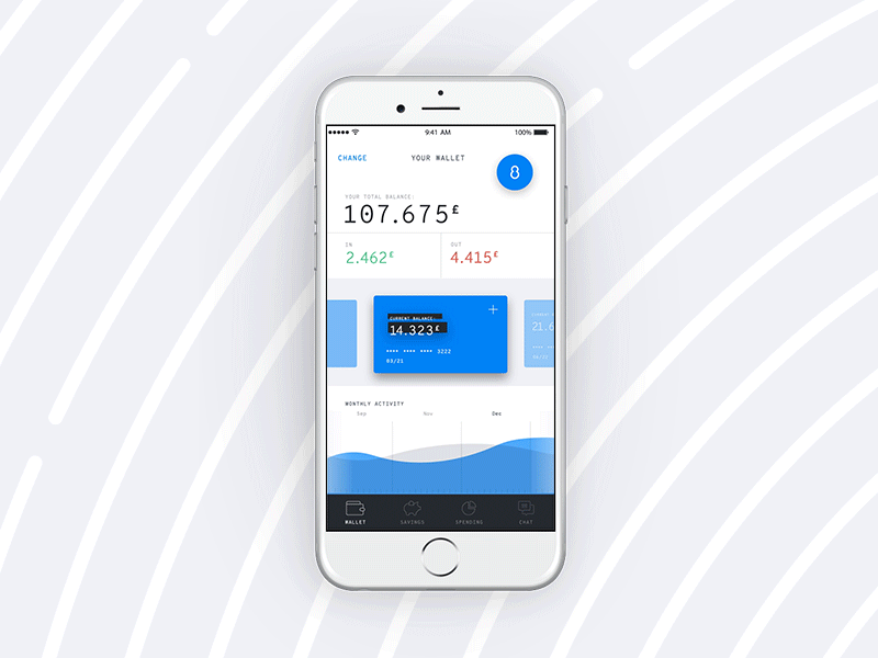 B8A App animation app banking finance interface ui ux wallet
