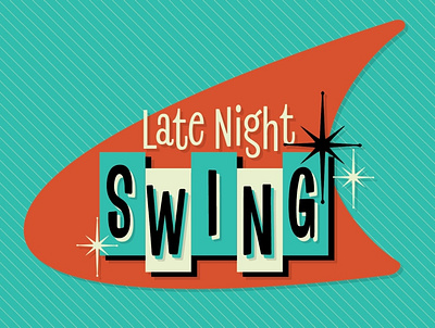 Late Night Swing - Logo Design 1950s 50s logo logo design logo designer logotype music retro swing swing dance vintage