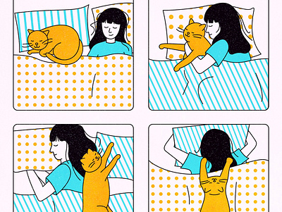 Cat Nap cat digital art drawing nap napping orange cat pattern pet sleepy tired vector art vector artist zzz