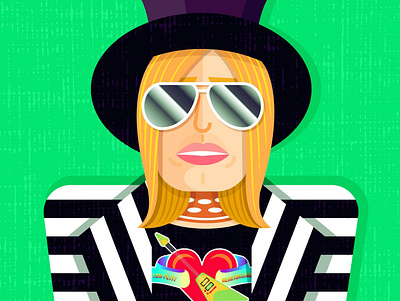 Tom Petty digital art fan art fan artist music musician portrait portrait illustration stripes sunglasses the heartbreakers tom petty vector
