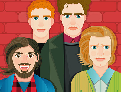 Parquet Courts art band brooklyn digitalart fan art illustrator indie light up gold master of my craft music parquet courts portrait portraiture rock and roll stoned and starving vector vector artist