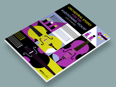 Orchestral Etudes for the Auditioning Violist book book cover book cover art book cover design branding classical colorful cover art cover artwork design graphic design grid illustration music pattern popart repetition viola violin violist