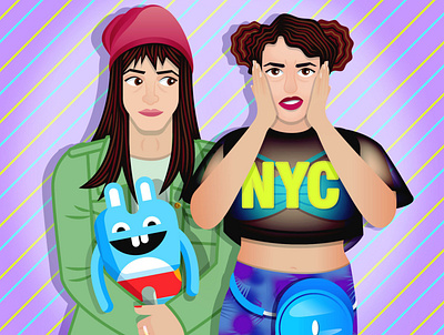 Broad City abbi abbi jacobson broad city broad city fan art comedy central design drawing fan art fanart friends ilana ilana glazer illustration portrait print tv tv show vector vectorart