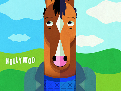 Bojack Horseman art bojack bojack horseman comedy central drawing fan art fan artwork hollywoo horse horsin around illustration portrait print tv show vector vector illustration vectorart