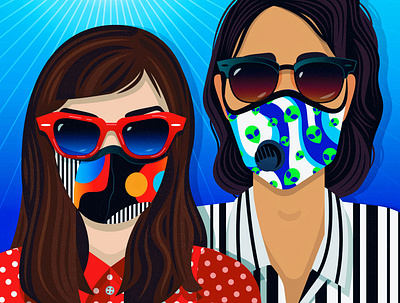 Vitamin D Break covid covid art covid hair covid style design digital art illustration mask outside pandemic pattern portrait portraiture quarantine quarantine life sunglasses vector art wear a mask