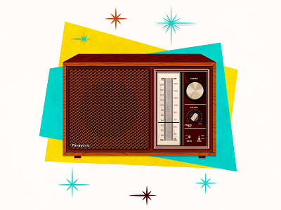 1979 Panasonic Radio 1979 art digital art drawing illustration music panasonic radio retro vector vector art vectorart vintage vintage radio