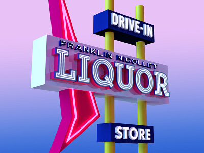 Franklin Nicollet Liquor Sign