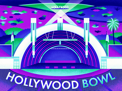 Hollywood Bowl 1920s amphitheater architecture art bowl concert design digital art fan art hollywood hollywood bowl hollywood sign illustration la architecture la landmark los angeles music venue the bowl vector art vectorart