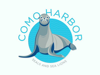Sea Lion Logo Concept aquarium aquatic badge blue branding illustration logo logo design sea life sea lion sea lions seal seals vector art water zoo zoo logo