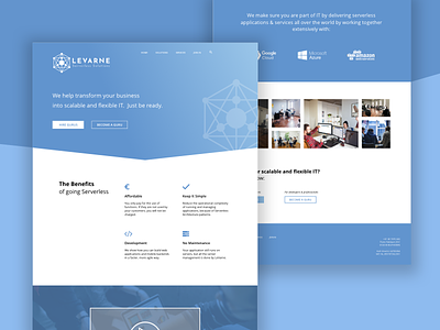 Website LeVarne blue design desktop flat gradient it landing ui website