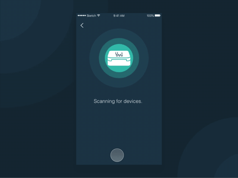 Ynni Bluetooth Onboarding Flow animation app bluetooth circle onboarding principle prototype scanner ui ux ynni