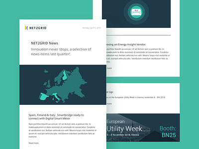 NET2GRID Newsletter blue branding color design green illustration newsletter social