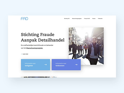 Stichting FAD Website animation blue business interface landingpage ui ux web webflow website