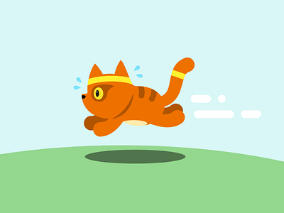 Cathlete cats illustration art running vectors