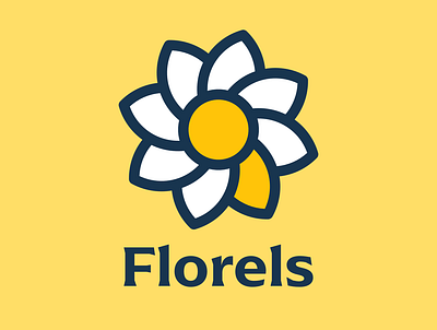 Florels Logo affinitydesigner branding dailylogo daisy design florels flower logo logocore minimalist vector yellow