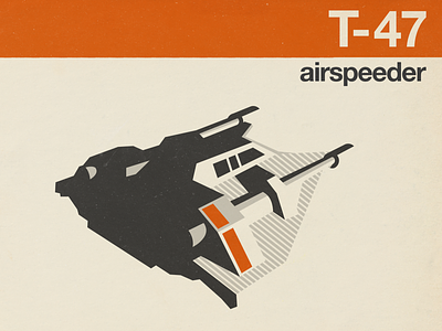 Snowspeeder airspeeder brochure illustration minimalist retro starwars t 47 vector