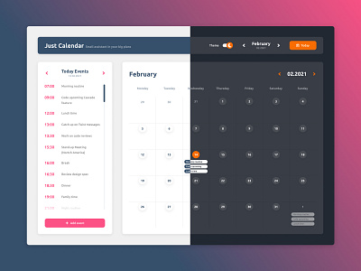 Calendar concept calendar calendar app calendarui concept darkmode darktheme design interface minimalism orange todolist ui uidesign