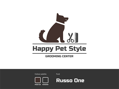 Logo for grooming center brown design gray logo logo design