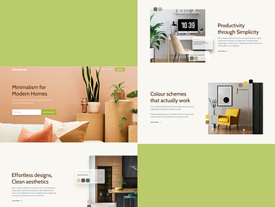 interior design landing page aesthetic clean colours design furniture interior design landing page minimalistic modern ui visual design web