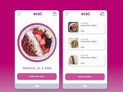 smoothie past orders aesthetic app design clean concept design food food delivery history mobile order history orders past orders previous orders smoothie smoothie bowl ui ux