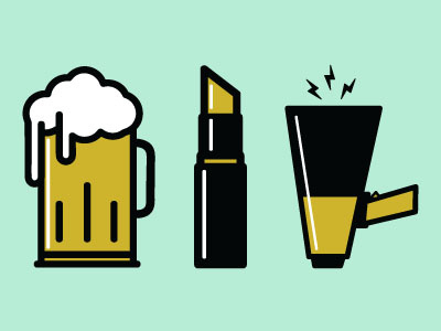 BEER, BITCHES, & BANTER beer branding icon illustration