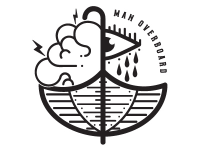 Man Overboard clouds eye illustration man overboard merch pop punk traditional umbrella