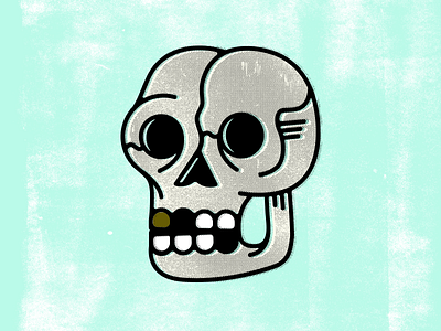 💀 halftone illustration skull texture