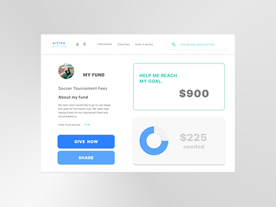 Daily UI | Crowdfunding brand identity branding crowdfund crowdfunding dailyui dailyuichallenge design donate fund me give give back giving platform ui ui design user interface ux visual design visual identity web design