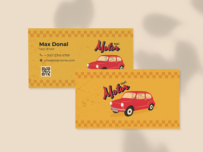 Business card fo taxi driver branding business card car design graphic design illustration retro retro car retro taxi taxi taxi driver vector