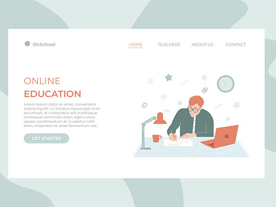 Landing page for online education website