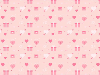 Valentine's pattern 14 arrow february gift heart holiday letter lock love pattern pink valentines day