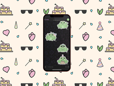 Stickers Frog Pattern