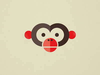 Monkey face animal geometric illustration