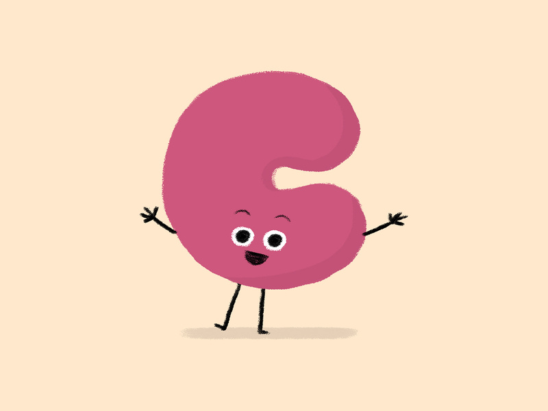 The letter C happy digital character design illustration sketch character cute letters