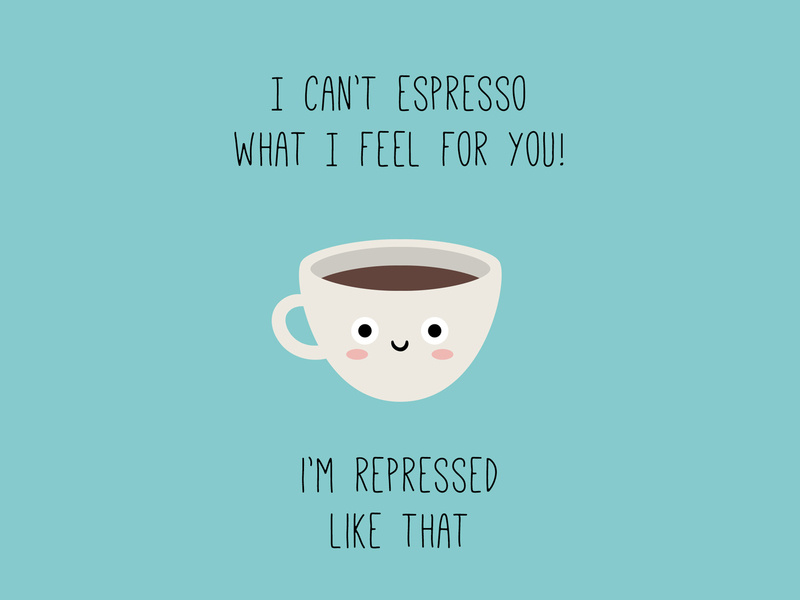I can't espresso what I feel for you coffee illustration foodie food and drink food illustration food kawaii digital character dribbbleweeklywarmup vector cute illustration espresso coffee
