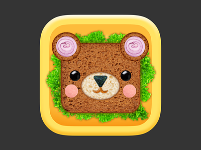 Bento Box Shapes Icon apps bear bento cute food games icon ipad iphone kawaii kids teddy