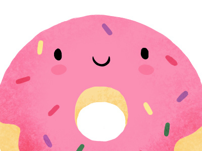 Donut card donut doughnut greeting card illustration kawaii sprinkles sweets texture valentines day card