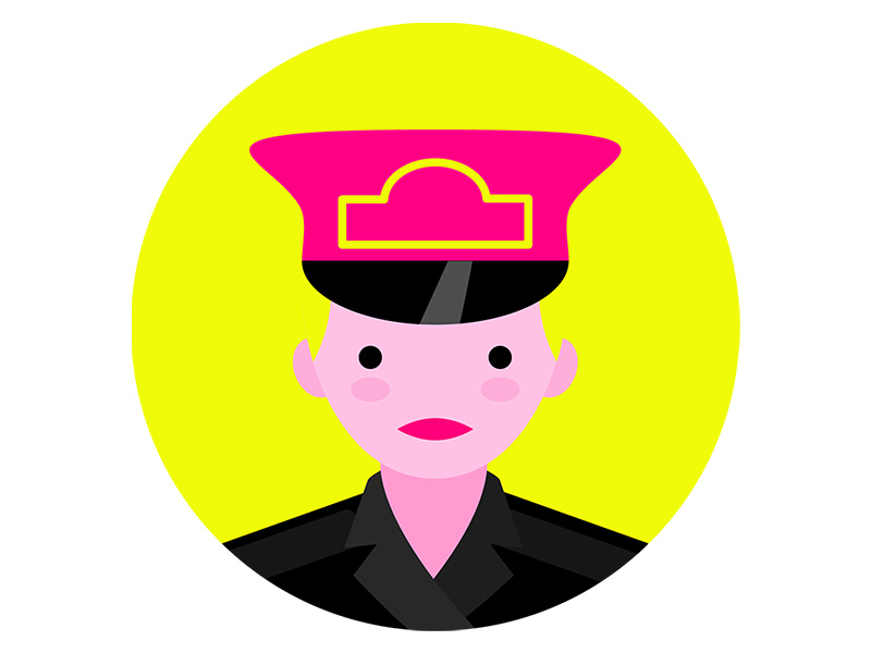 Officer Reese - Back to the Future portrait neon illustration digital vector portrait girl cop police officer back to the future bttf