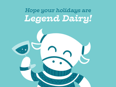 Two Moos Christmas Card champagne agency card branding character design cheers holiday card christmas cow xmas art digital cute vector illustration