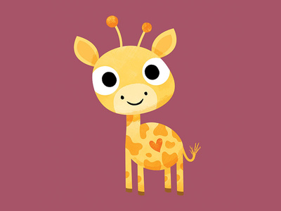 Tembo the Giraffe childrens illustration animals animal art giraffe texture digital character design character cute vector illustration