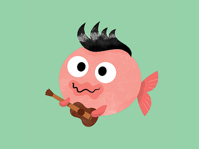 Blobfish Funny Deepsea Fish Vector Illustration In Doodle Style