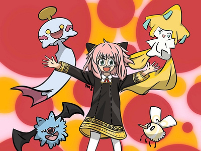 Anya with her pokemon