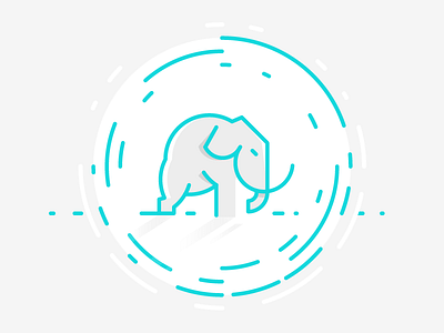 Mammoth epic animal elephant frosty geometric ice icon illustration mammoth monoline stroke white wild