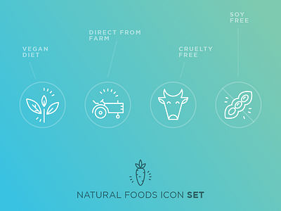 Natural foods icons animal diet food icons line natural organic paleo raw real thin vegan