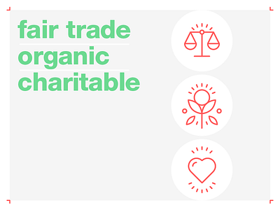 Icons - fair trade, organic & charitable charitable fair trade food free icons line natural organic real thin